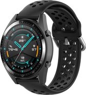 Huawei Watch GT siliconen bandje met gaatjes - zwart - 46mm