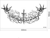 Borst tattoo flying birds - plaktattoo - tijdelijke tattoo - 32 cm x 19 cm (L x B)
