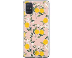 Hoesje geschikt voor Samsung Galaxy A51 - Citroenen - Soft Case - TPU - Natuur - Geel - Mooie Telefoonhoesjes