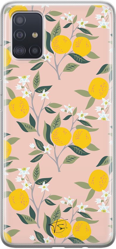 Hoesje geschikt voor Samsung Galaxy A51 - Citroenen - Soft Case - TPU - Natuur - Geel - Mooie Telefoonhoesjes