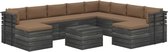 Medina 11-delige Loungeset met kussens pallet massief grenenhout