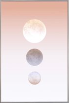 JUNIQE - Poster met kunststof lijst Moon Triplet -20x30 /Bruin &