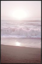 JUNIQE - Poster in kunststof lijst Sunset Halfmoon Bay -30x45 /Roze