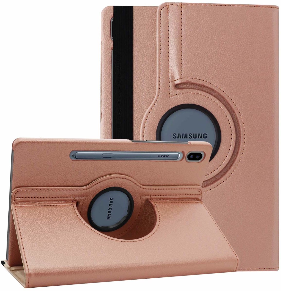 Hoes Geschikt voor Samsung Galaxy Tab S6 360° Draaibare Hoes - Rose Goud Ntech