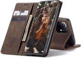 Xiaomi Mi 11 Bookcase hoesje - CaseMe - Effen Donkerbruin - Kunstleer