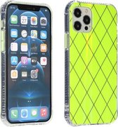 Laser Aurora Rhombic Grid TPU-beschermhoes voor iPhone 12 mini (fluorescerend groen)