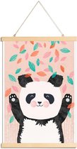 JUNIQE - Posterhanger Panda kinderkamer illustratie -20x30 /Kleurrijk