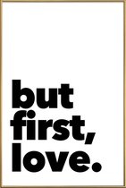 JUNIQE - Poster met kunststof lijst first love -13x18 /Zwart