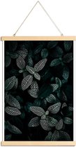 JUNIQE - Posterhanger Dark Leaves 3 -40x60 /Groen & Zwart