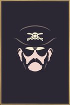 JUNIQE - Poster met kunststof lijst Lemmy Motorhead - minimalistisch