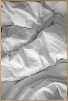 JUNIQE - Poster met kunststof lijst Perfect Day in Bed -13x18 /Grijs &