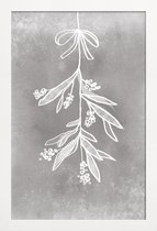 JUNIQE - Poster met houten lijst Mistletoe -13x18 /Grijs & Wit