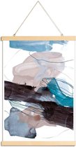 JUNIQE - Posterhanger Blauw en Grijs - abstract -40x60 /Blauw & Grijs