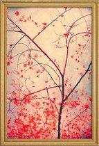 JUNIQE - Poster met houten lijst Red October -13x18 /Blauw & Bruin
