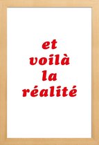 JUNIQE - Poster in houten lijst Realite No. 3 -30x45 /Rood & Wit