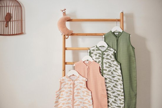 Jollein Zomerslaapzak Baby Hydrofiel 70cm Whales - Pale Pink van Jollein — afbeelding 5
