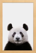 JUNIQE - Poster in houten lijst Panda -20x30 /Wit & Zwart