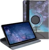 kwmobile hoes voor Samsung Galaxy Tab A7 10.4 (2020) - 360 graden tablethoes - Sterrenstelsel en Boom design - blauw / grijs / zwart