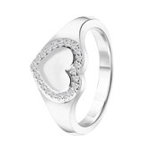 Elora - Gerecycled zilveren ring hart zirkonia