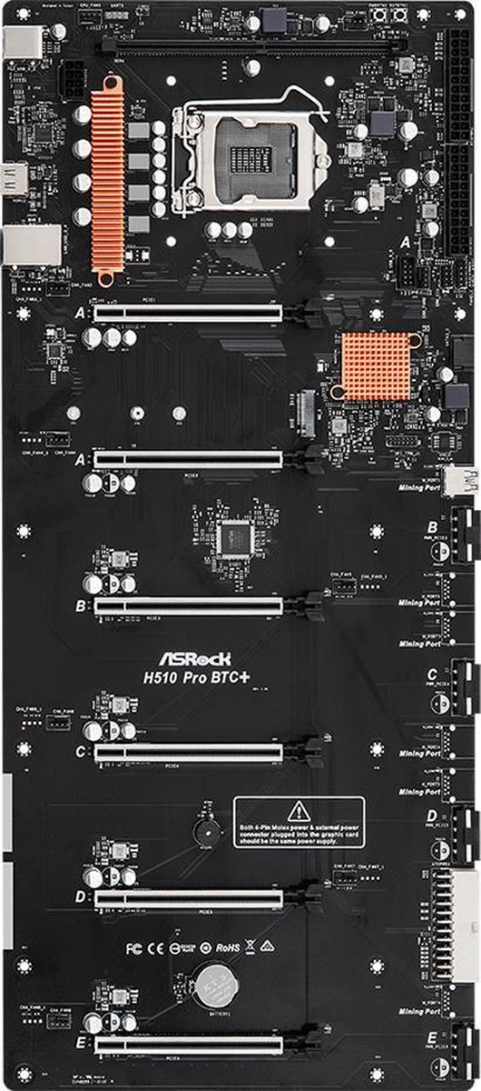 Asrock H510 Pro Btc+ Intel H510 Lga 1200 moederbord - afbeelding 3