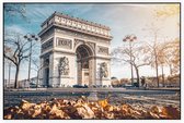 Parijse triomfboog op Place Charles de Gaulle in herfst - Foto op Akoestisch paneel - 120 x 80 cm