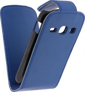 Samsung Galaxy Fame S6810 Hoesje - Xccess - Serie - Kunstlederen Flipcase - Blauw - Hoesje Geschikt Voor Samsung Galaxy Fame S6810