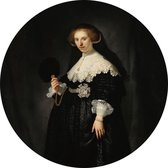Portret van Oopjen Coppit, Rembrandt van Rijn - Foto op Behangcirkel - ⌀ 60 cm