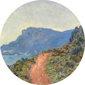 La Corniche bij Monaco, Claude Monet - Foto op Behangcirkel - ⌀ 120 cm