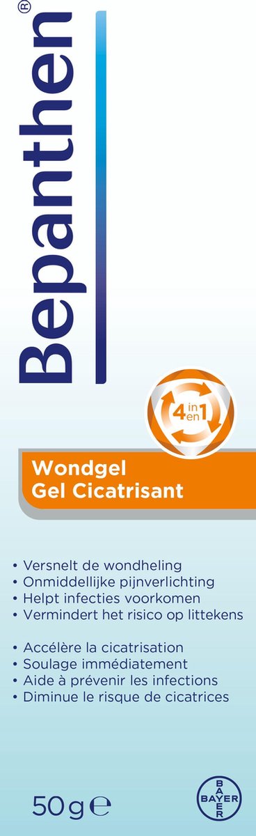 Bepanthen Wondgel - vegan hydrogel - behandeling van kleine wonden zoals snijwonden, schaafwonden of brandwonden - 50 gram - Bepanthen