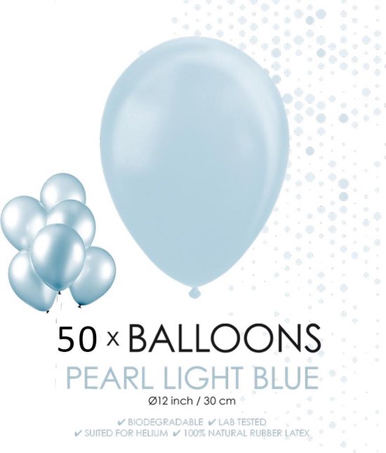 Globos Ballonnen 30,5 Cm Latex Lichtblauw Parelmoer 50 Stuks