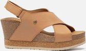 Panama Jack Valeska Nature Dames Sandaal - Camel - Maat 39