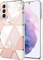 ShieldCase Pink Pattern Samsung S21 Plus hoesje - roze