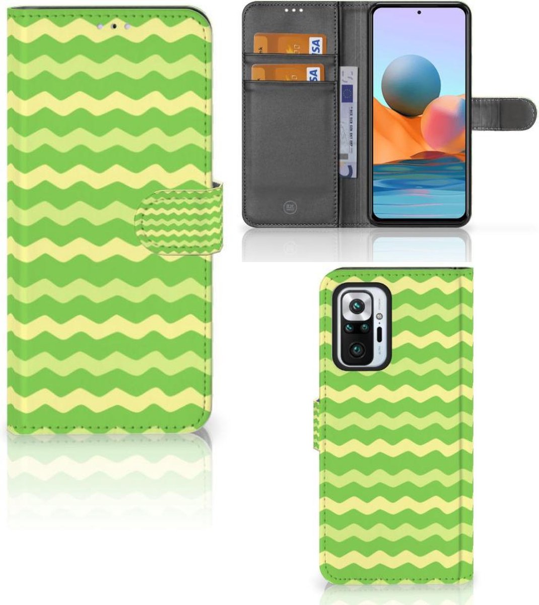 Xiaomi Redmi Note 10 Pro Telefoon Hoesje Waves Green