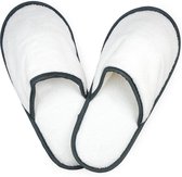 Unico Badstoffen Slippers Wit-Antraciet 5 paar-38-40