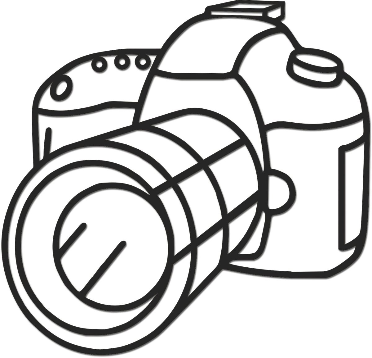 Hout-Kado - Camera - Small - Zwart - Geometrische dieren en vormen - Hout - Lasergesneden- Wanddecoratie
