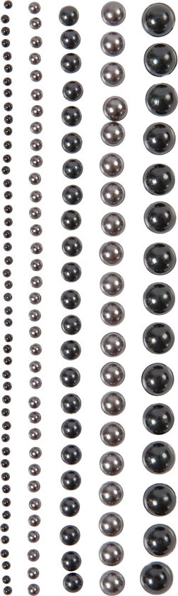 Demi-tranche de perles. taille 2-8 mm. gris antracite. noir. 140 pièces [HOB-28348]