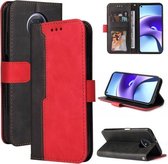 Voor Xiaomi Redmi Note 9T / Note 9 5G Zakelijke Stiksels-Kleur Horizontale Flip PU Lederen Case met Houder & Kaartsleuven & Fotolijst (Rood)