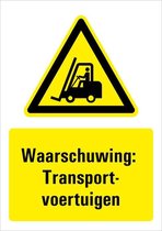Bord met tekst waarschuwing transportvoertuigen - dibond 210 x 297 mm