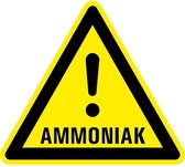 Waarschuwingsbord ammoniak - kunststof 100 mm