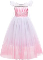 Prinses - Roze Elsa jurk - Prinsessenjurk - Verkleedkleding - Feestjurk - Sprookjesjurk - Roze - 110/116 (4/5 jaar)