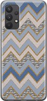 Samsung Galaxy A32 4G hoesje siliconen - Retro zigzag - Soft Case Telefoonhoesje - Print / Illustratie - Multi