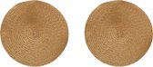 8x stuks ronde placemats goud 38 cm van kunststof - Tafeldecoratie/kerstversiering - onderleggers