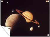 Affiche de jardin Saturne dans le système solaire 40x30 cm - petit - Toile de jardin / Toile d'extérieur / Peintures pour l'extérieur (décoration de jardin)