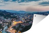 Muurdecoratie Cityscape van Sarajevo in Bosnië en Herzegovina - 180x120 cm - Tuinposter - Tuindoek - Buitenposter