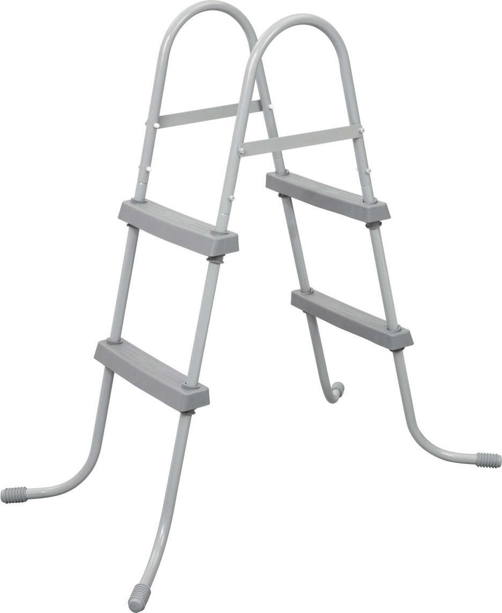 Symmetrische ladder met twee treden voor bovengrondse zwembaden tot 84 cm hoog, zwembadaccessoire