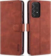 Voor Samsung Galaxy A52 5G/4G AZNS Huid Voelen Kalf Textuur Horizontale Flip Lederen Case met Kaartsleuven & Houder & Portemonnee (Bruin)