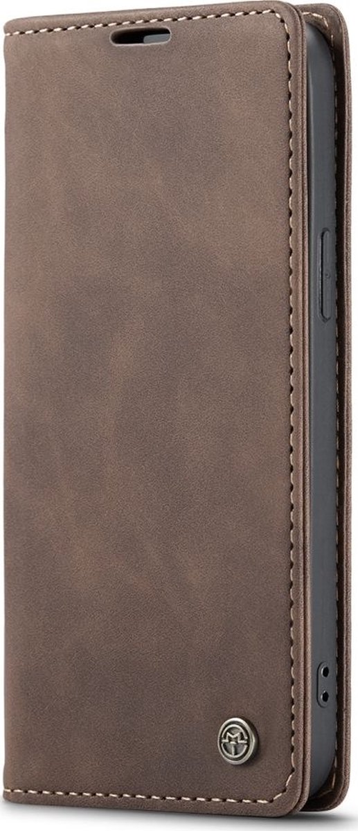 Caseme Bookcase Hoesje - Geschikt voor Apple iPhone 12 Pro Max - Gsm case - Bruin