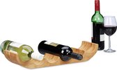 Relaxdays Wijnhouder bamboe voor 6 flessen - flessenhouder - liggend - wijnstandaard
