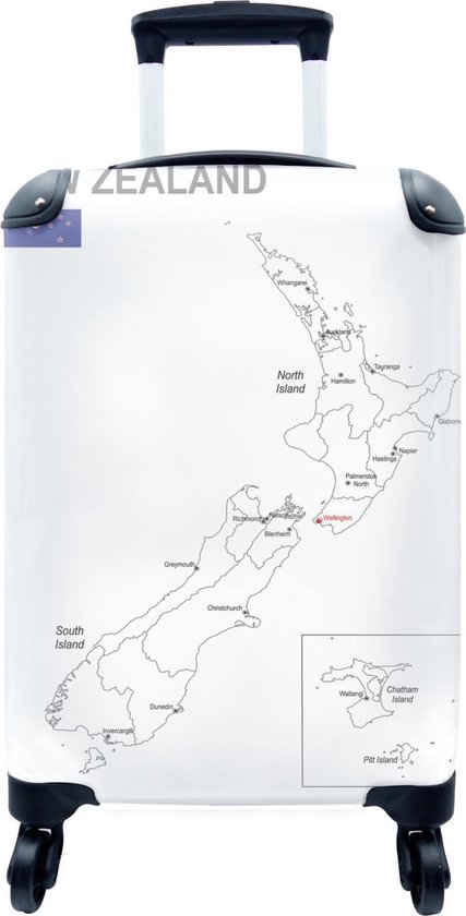 Valise - Nouvelle-Zélande et ses provinces - 35x55x20 cm - Bagage à main -  Trolley | bol