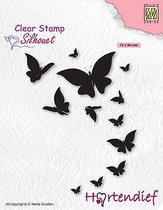 Nellies Choice Clearstamp - Silhouette Pets - Vlinders SIL094 72x94mm
